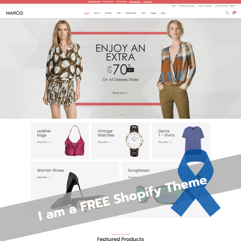 Marco Fashionage - Stylish Free Shopify Theme for Fashion Boutiques