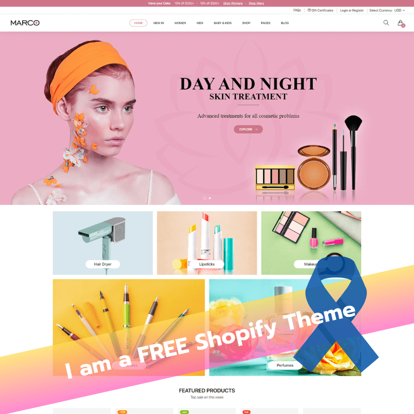 Marco Beauty: Elegant Free Shopify Theme for Cosmetic Stores